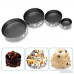 FOONEE Springform Pan Round Non-Stick Carbon Steel Cheesecake Pan and Cake Baking Mold with Removable Bottom Set of 4 Pieces (Black) - B07GLJL8VQ